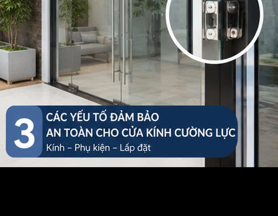 Cửa kính cường lực có an toàn không? Đánh giá đúng theo từng rủi ro 9 yếu tố đảm bảo an toàn cửa kính